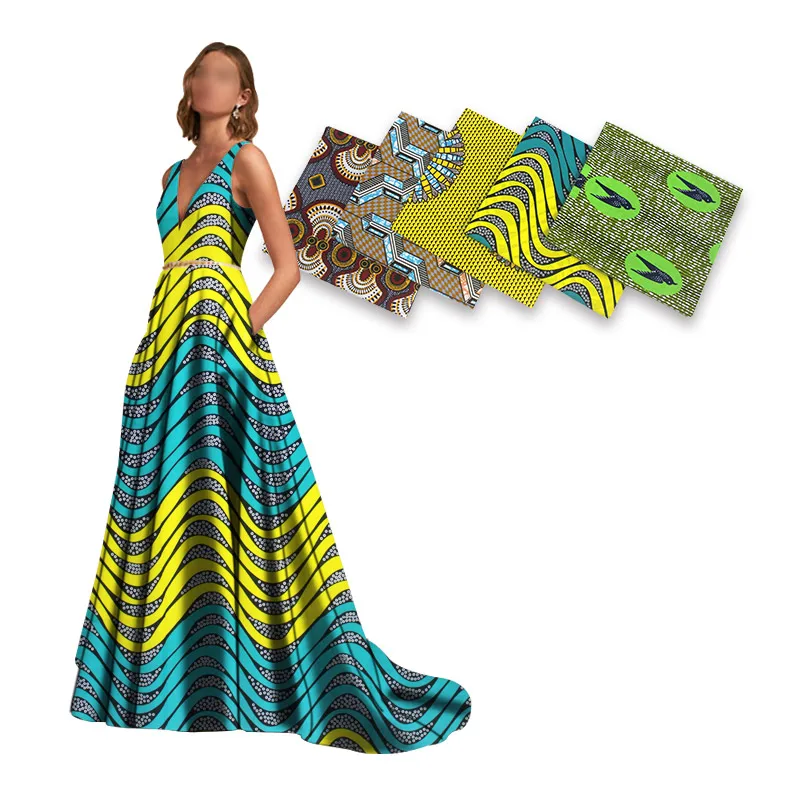 

2017 Most popular cotton wax african clothing 100%cotton printed fabric For Party Dress 6 yards/lot H180701