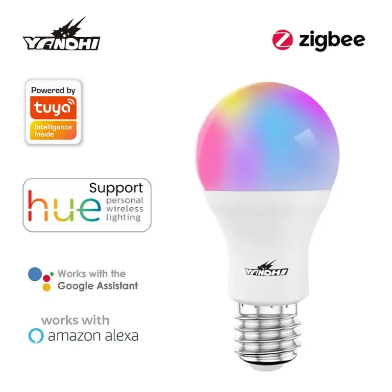 

1/3/5pcs LED Light Bulbs Tuya Zigbee 3.0 10W E27 RGB+CCT Dimmable Lamp Work With Alexa/Google Home Gateway Required