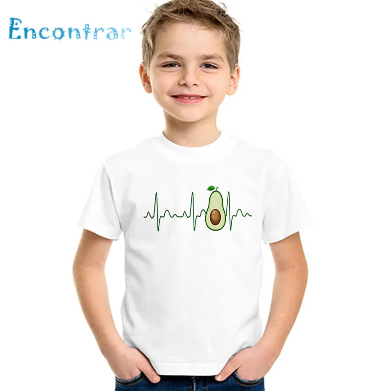 Футболка для мальчиков и девочек с принтом авокадо кошки вегана детская