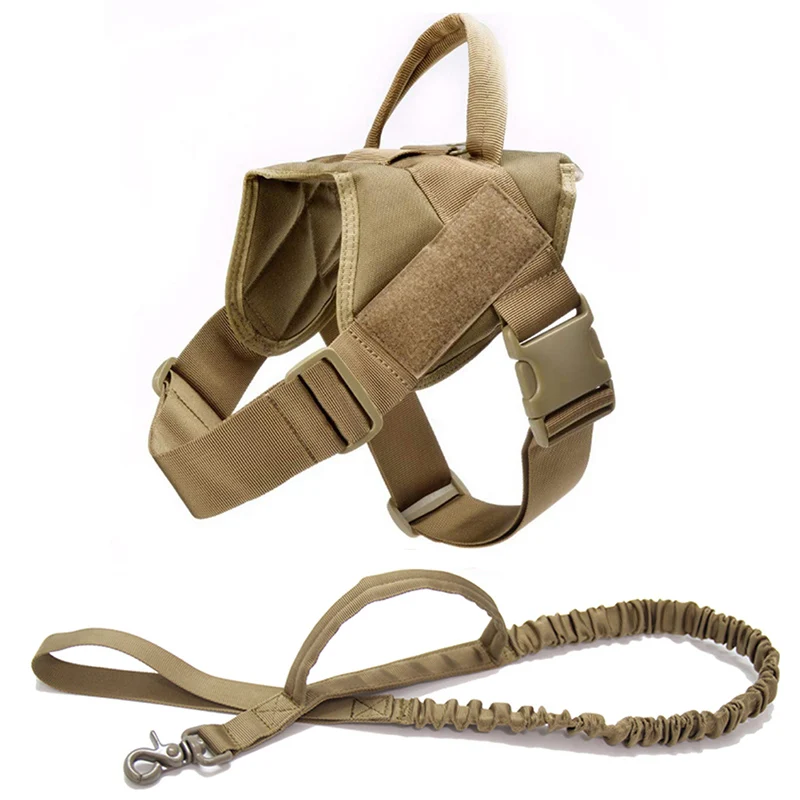 Brown Harness Leash Поводок для собак K9, регулируемый нейлоновый ошейник для собак, жилет банджи, поводок для собак, поводок для маленьких собак, немецкая овчарка - Цвет: Brown Harness Leash