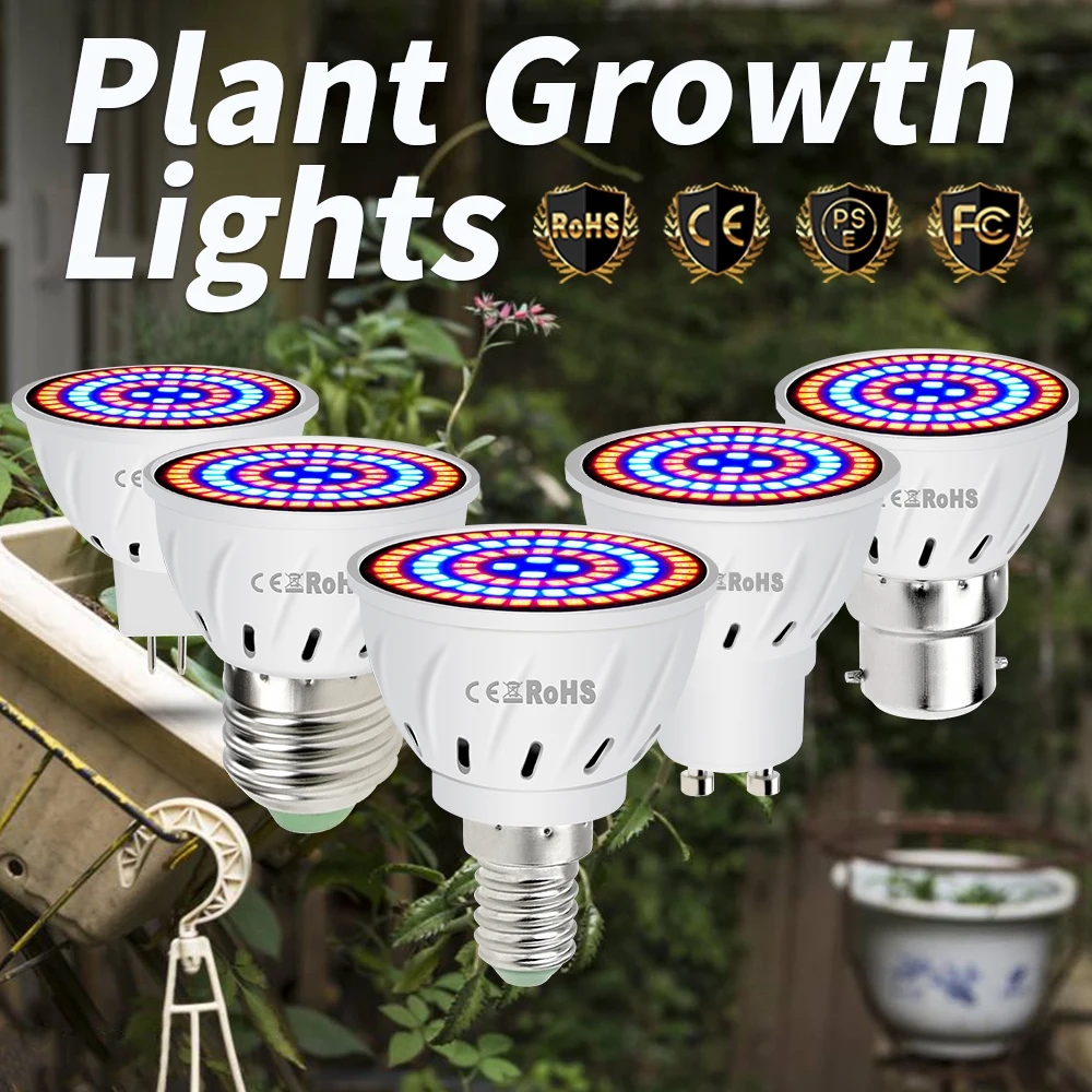 

Full Spectrum GU10 LED Phyto Grow Light E27 220V Plant Seeds Bulb Fitolamp MR16 B22 Hydroponic E14 Indoor Lighting LED Grow Tent