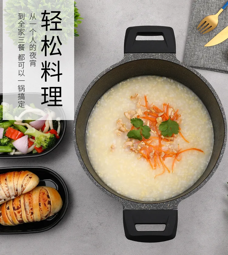 24 см антипригарная Кастрюля для супа и лапши кастрюли для мясного бульона кухонная посуда кухонный кастрюли для готовки и кастрюль машина для завтрака индукционный горшок