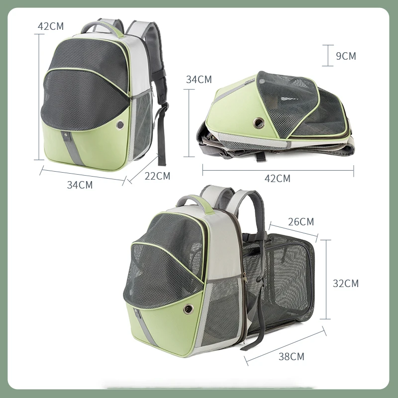 Масштабируемый рюкзак для кошек и собак портативный из ткани Оксфорд дышащая