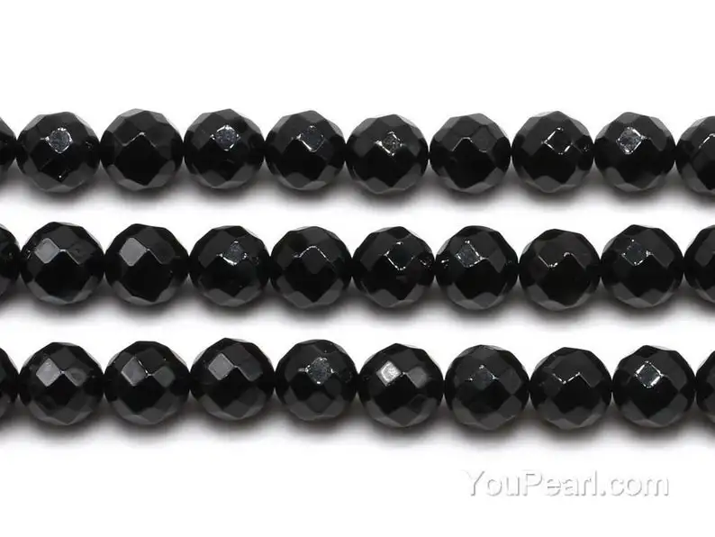 Опт круглые бусины черного оникса 4 мм 6 8 10 12 граненые 15 5 дюйма/нитка|black onyx beads|onyx