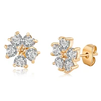 love annie snowflake flower stud earrings cute earrings for women heart cz gold color small earrings christmas gift