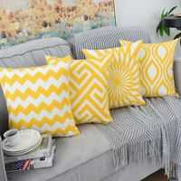 yellow geometric pattern decorative cushions pillowcase polyester cushion cover throw pillow sofa decoration pillowcover 40827