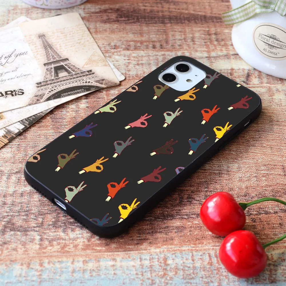 

For iPhone ALL OKAY HANDY PATTERN soft TPU border Apple iPhone Case