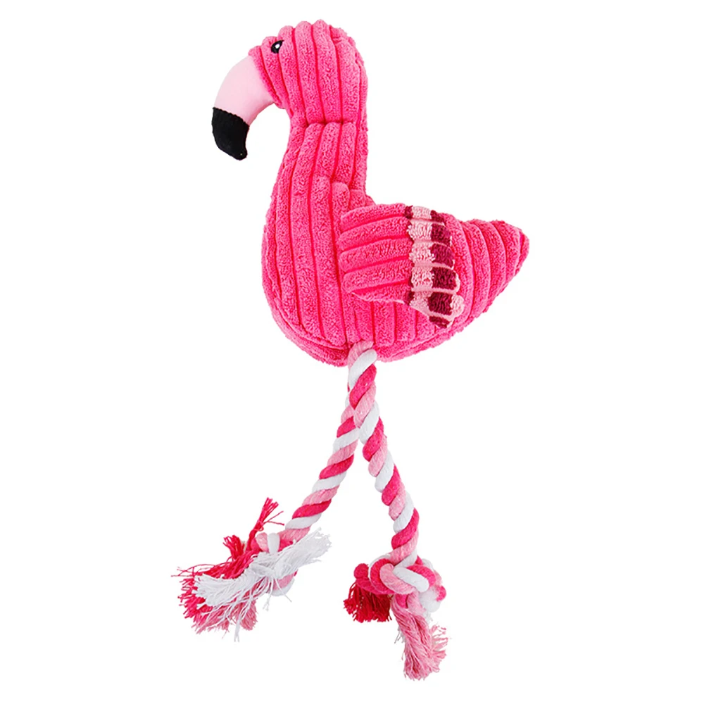 Cheap Plush Flamingo Dog Chew Toy  for Small Dogs Chihuahua French Bulldog Interactive Squeaky Sound Puppy Toy Mascotas Supplies