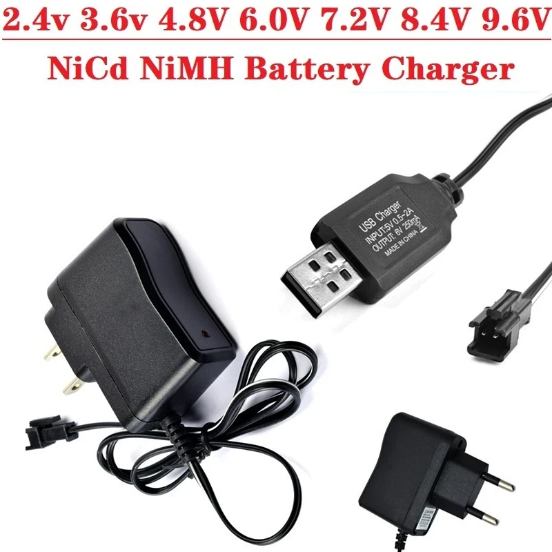 sm sm 2p plug 2 4v 3 6v 4 8v 6 0v 7 2v 8 4v 9 6v nicd nimh battery charger for rc toys robot car boat tank guns charger free global shipping