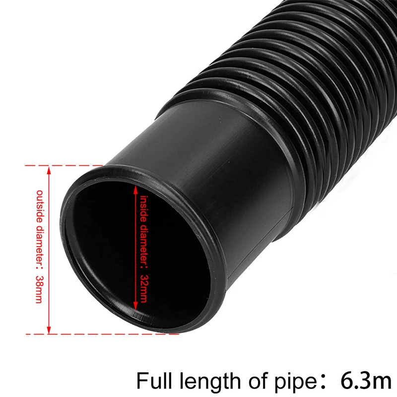 

6.3M Swimming Pool Hose 32mm Pipe Drawing Water Hose Home Inground Swimming Cleaner Pipe Suction Vacuum Replacement Pool Hose