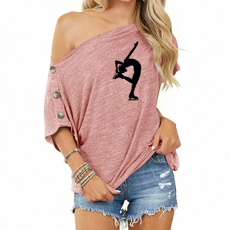 

Women's short sleeve T-shirt printing small guy good or bad custom fun fashion cotton dazzling skiing dance