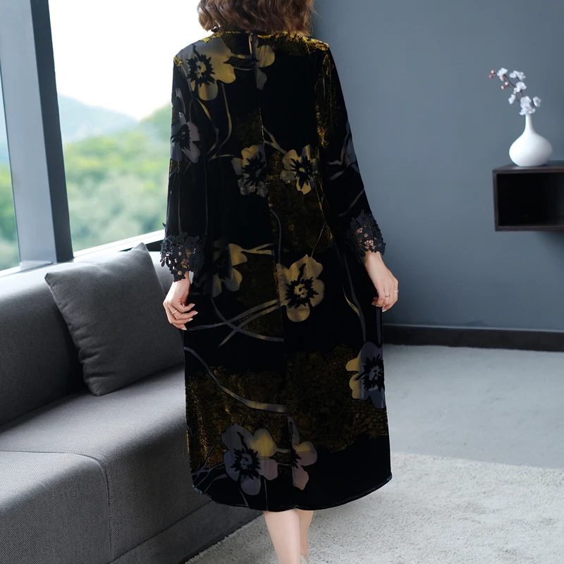 

3XL Plus Size Loose Women dress New Spring Stand Neck Dresses Design And Color 8801