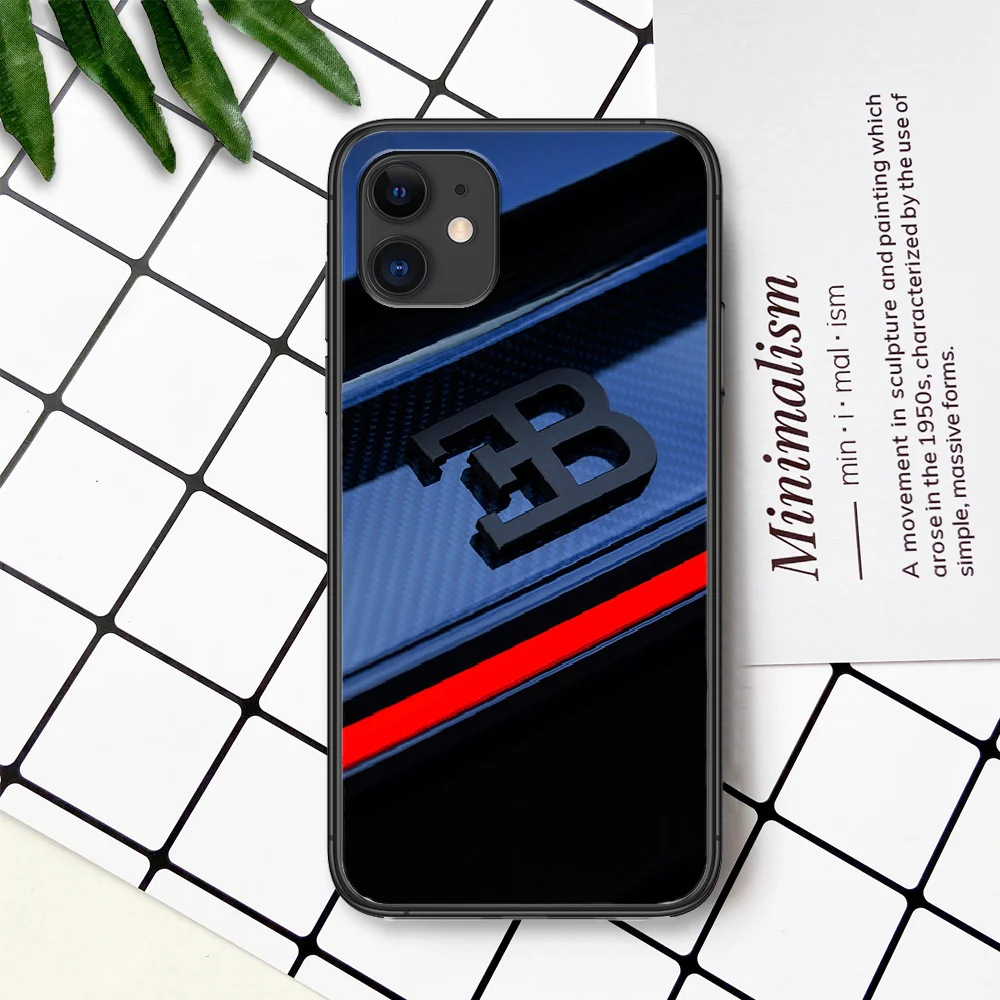 

Sports Car B-Bugattis Logo Phone Case For IPhone 4 4s 5 5S SE 5C 6 6S 7 8 Plus X XS XR 11 12 Mini Pro Max 2020 black Cell