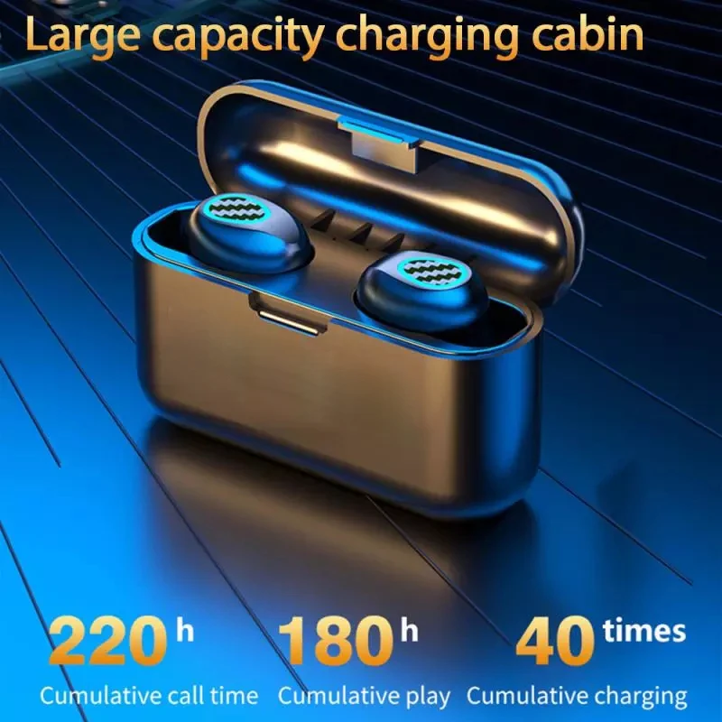 

Tws Bluetooth Earphones Music Sports Wireless Headphone 9d Stereo 2000mAh Charging Box Phone Ear Earbuds Headsets With Mic