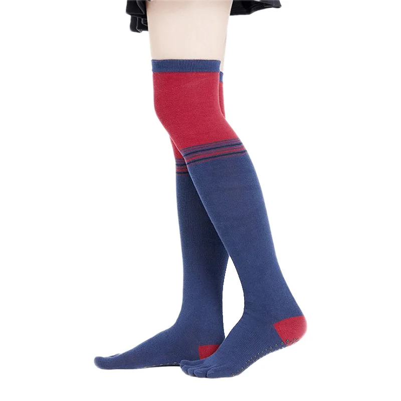 New style long tube yoga socks, combed cotton, autumn and winter warmth, sports fashion, glued dance socks