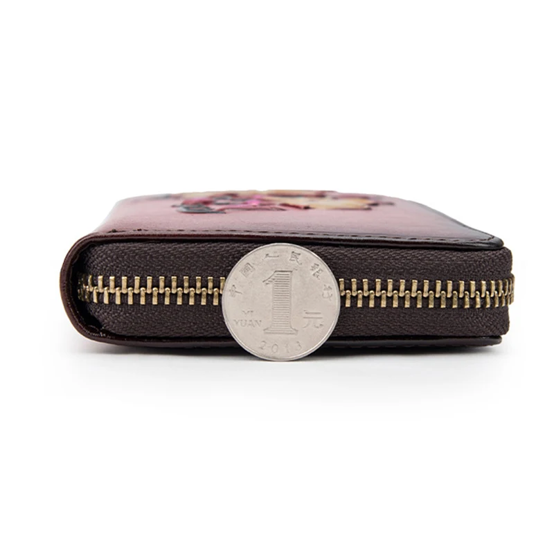 Длинный кошелек из натуральной кожи Женский на запястье идентификация кредитных