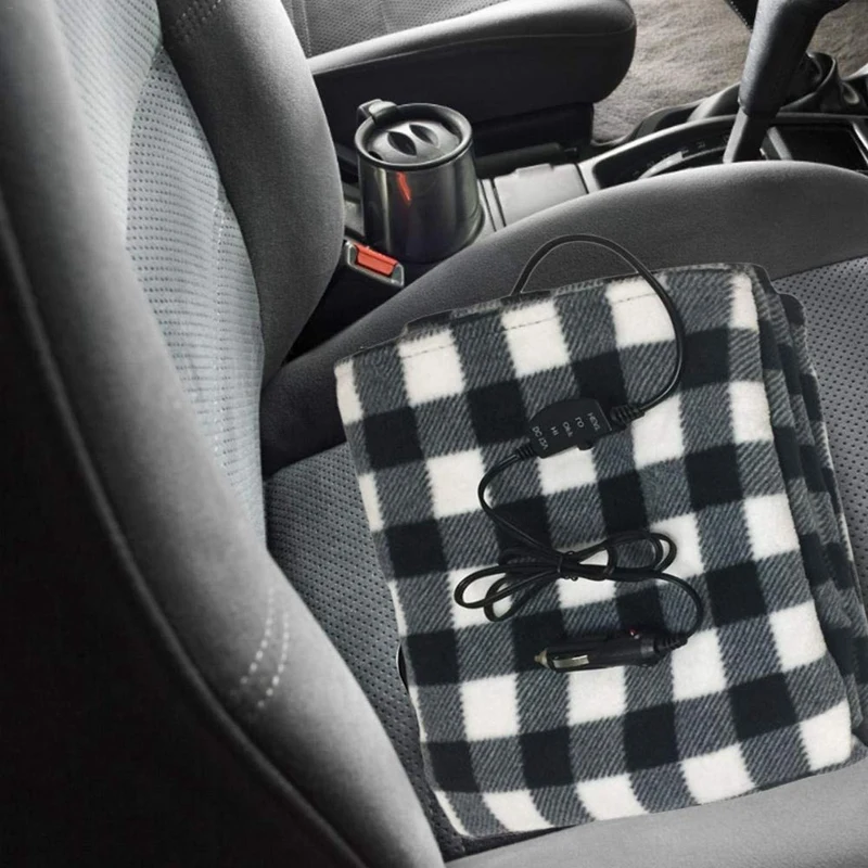 Promotion! Electric Car Blanket- Heated 12 Volt Fleece Travel Throw for and RV-Great Cold Weather Tailgating Emerg | Дом и сад