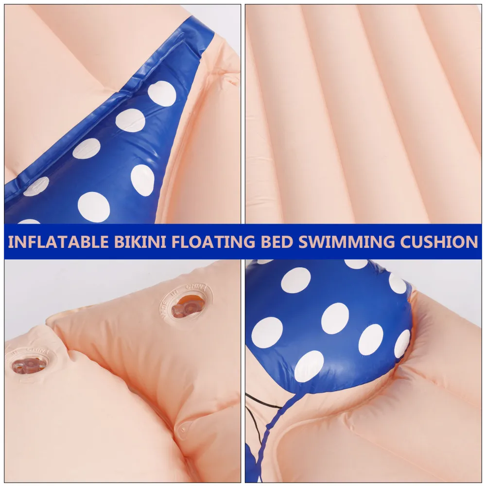 

1Pc Inflatable Floating Mat Bikini Pattern Floating Bed Adult Swimming Cushion
