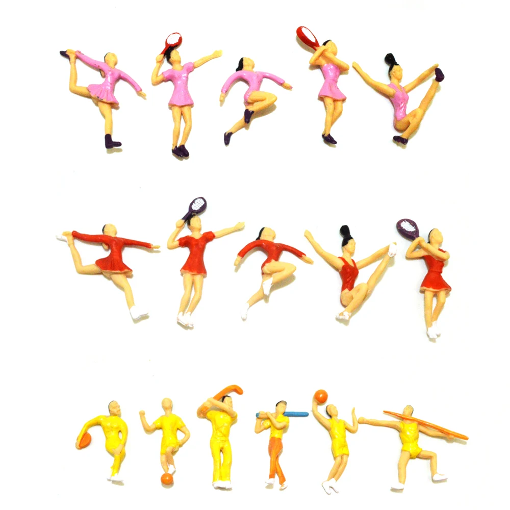 30 шт./лот макет спортсменов 1:50 миниатюрный цветной людей для диорама