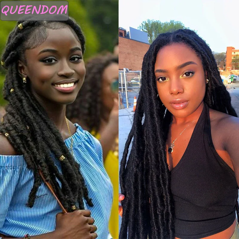 

Ombre Faux Locs Crochet Hair Extensions Long Synthetic Dreadlocks Braiding Hair 18 " Straight Soft Loc Crochet Braids Red Purple