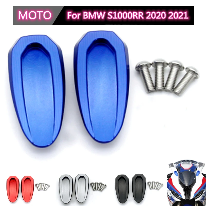 

Motorcycle Accessories CNC Mirror Hole Cover Windscreen Driven Mirror Eliminators Cap logo s1000 rr For BMW S1000RR 2020-2021
