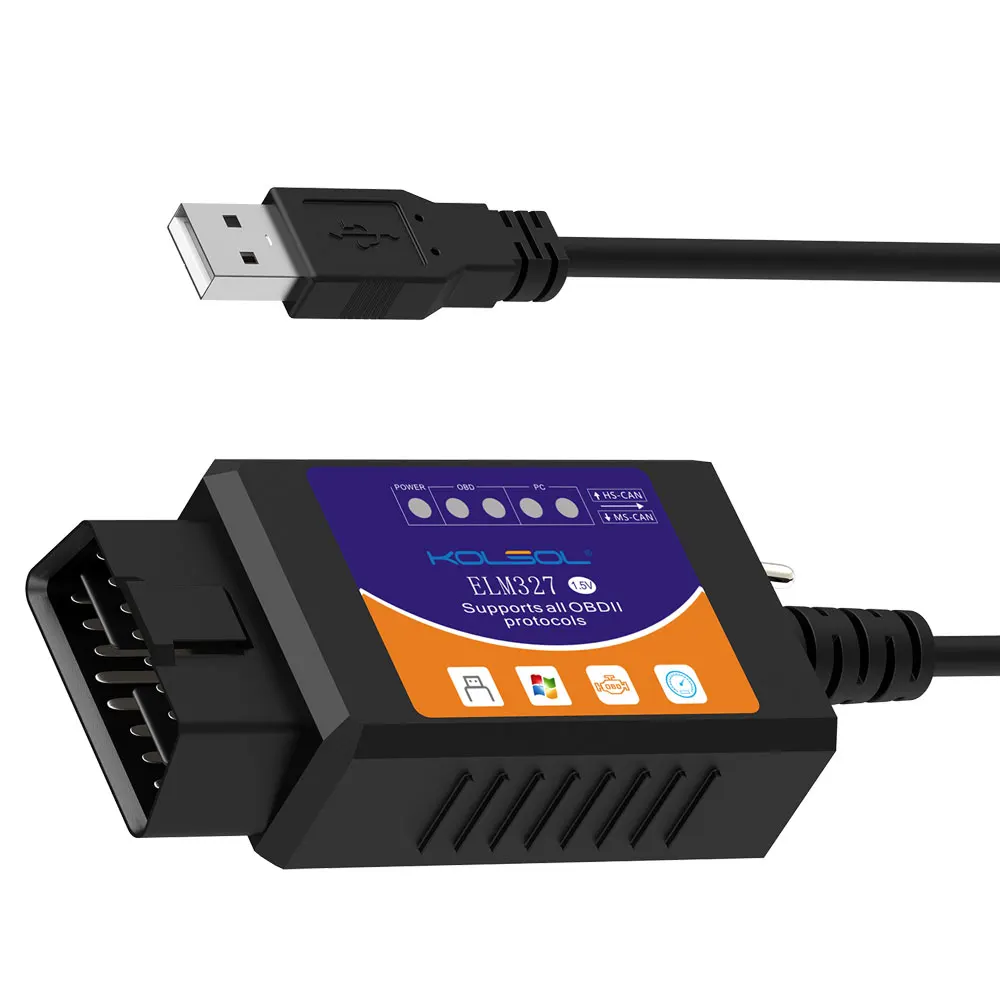 KOLSOL ELM327 USB V1.5 с переключатель изменение для Ford ELMconfig Forscan CH340 + 25K80 чип HS CAN / MS