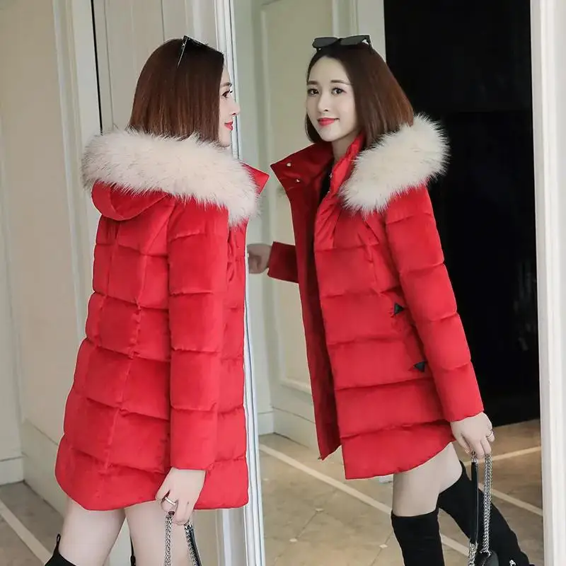 Женская зимняя куртка с золотым бархатным подкладом новинка 2021 пальто для матери