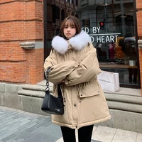 2022 new down cotton jacket korean style pie overcomes short plush thickened jacket womens cotton jacket loose jacket