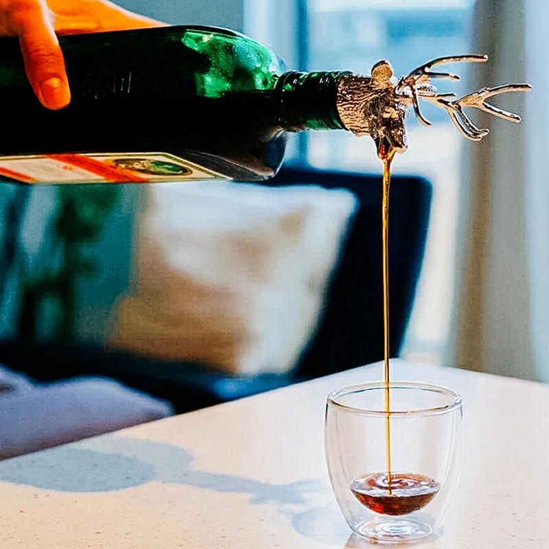 Цинковый сплав Олень голова вино Pourer уникальная бутылка вина пробка затычка для