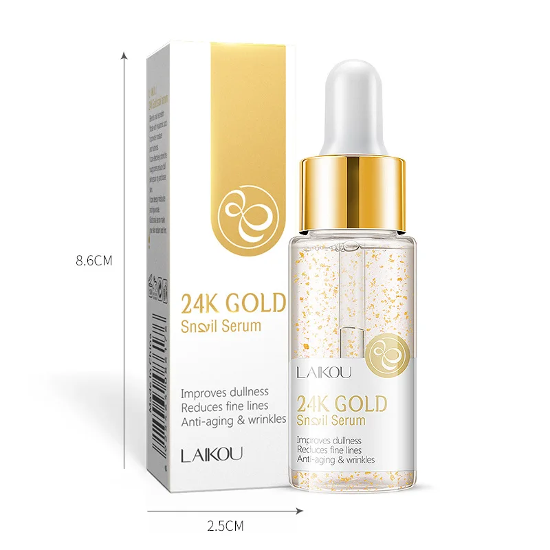 

LAIKOU 24K Gold Face Serum Snail Essence Anti Wrinkle Aging Hyaluronic Acid Collagen Whitening Moisturizing Facial Skin Care