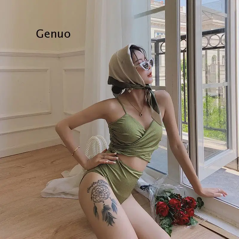 Купальный костюм женский бикини Цельный купальник для плавания пляжная одежда с