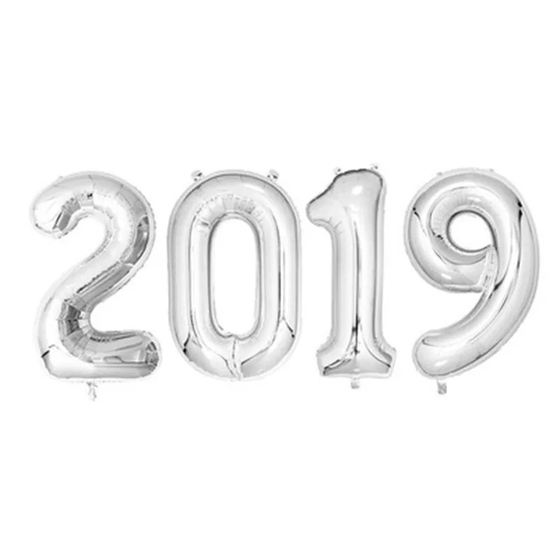 2019 серебро/розовое золото/золотые шары большой 32 дюймов шара с цифрой для