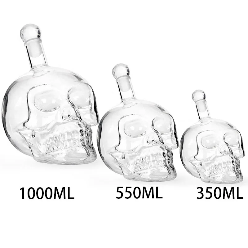 Набор стеклянных чашек в виде черепа стеклянный графин с хрустальным черепом