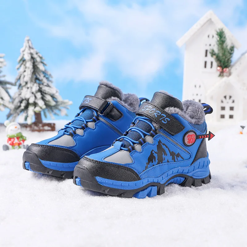 

2021 New Children Trekking Footwear Thermal Boys Climbing Sneakers Girls Outdoor Walking Hiking Boots Non Slip Walking Sneakers