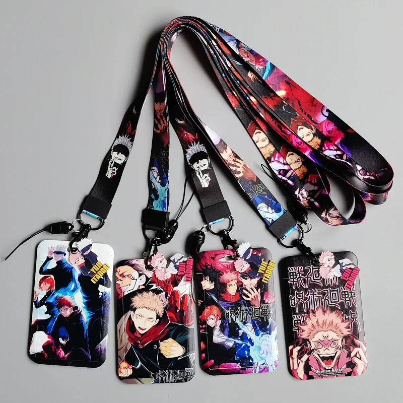 

ER1550 New Anime Jujutsu Kaisen Lanyard Card Holder Student Hanging Neck Mobile Phone Lanyard Badge Subway Access Card Holder