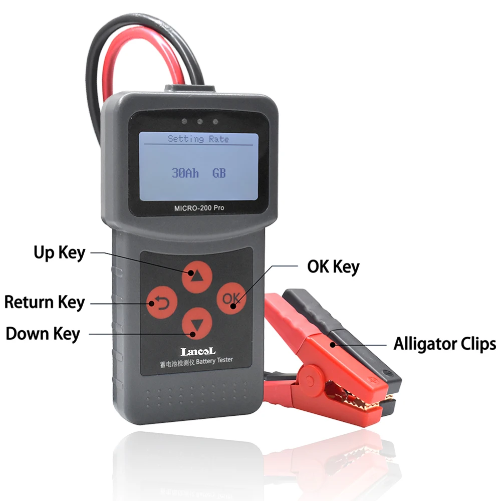 Тестер аккумулятора для автомобиля и мотоцикла Micro-200 Pro 12 В/24 В многоязычный