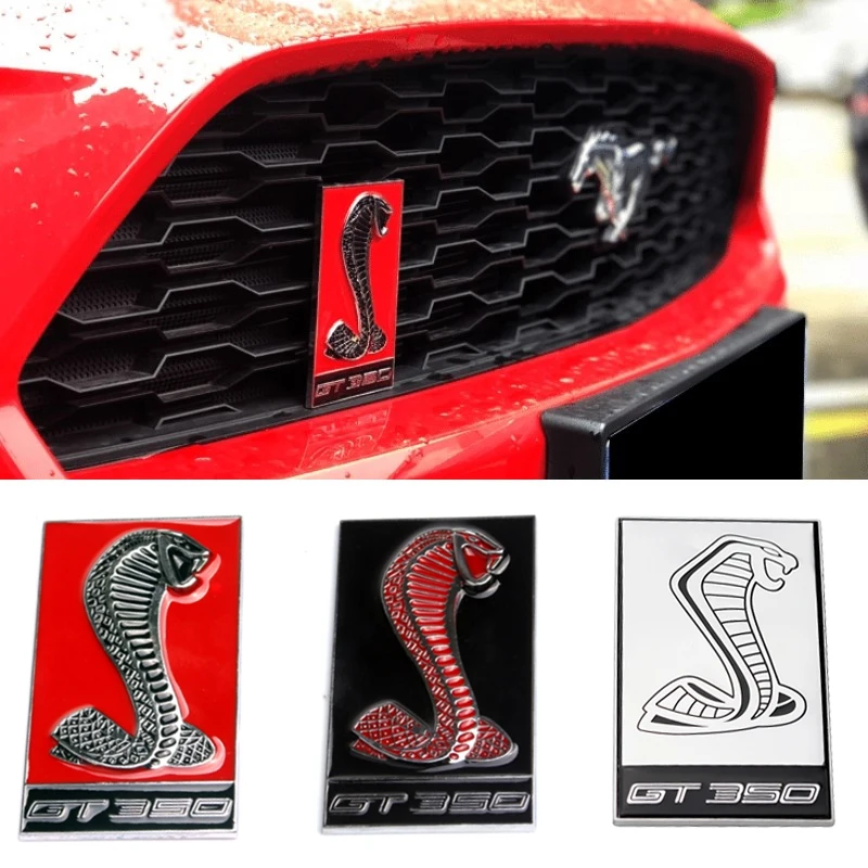 Эмблема передней решетки автомобиля для Ford Shelby GT350 GT 350 Cobra Mustang V6 V8 Спортивная