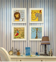 cartoon lion elephant giraffe monkey cheetah wall art canvas painting animal poster nursery printing for kids room home decor