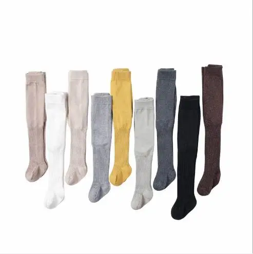 Новые вертикальные леггинсы с двойными иглами карамельных цветов для малышей