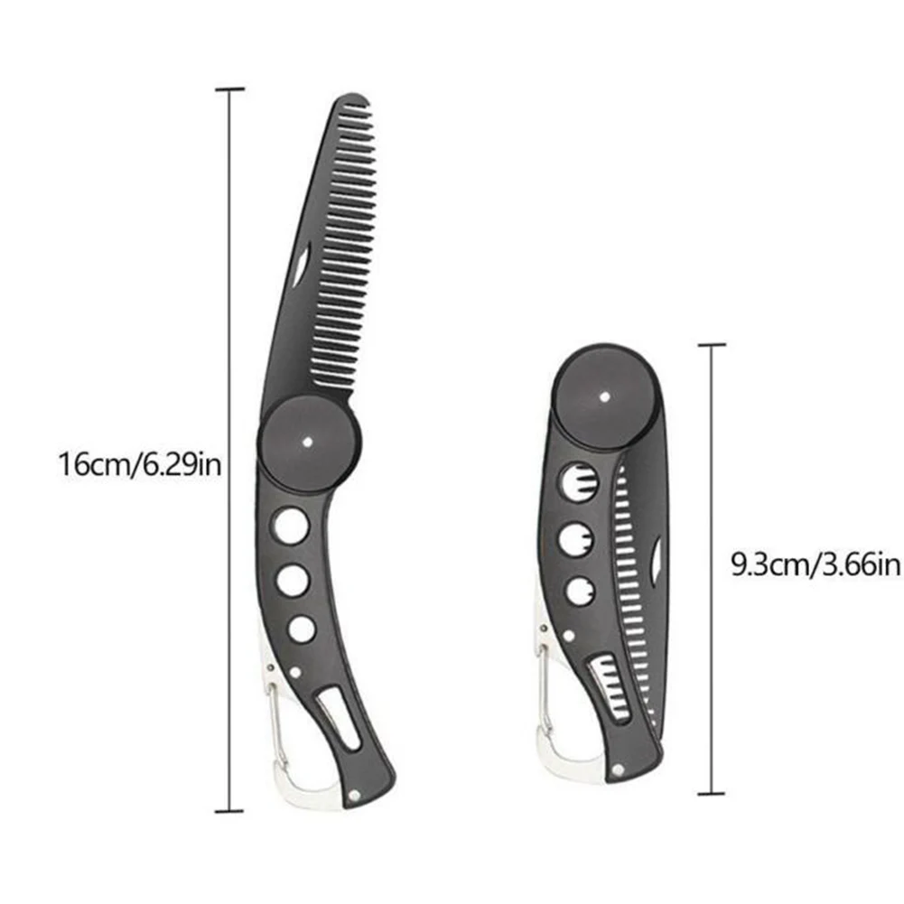 Портативный мужской карманный гребень для бороды складной из нержавеющей стали