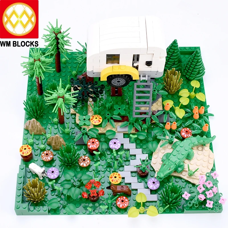 

MOC City Set Animal Building Blocks Bricks Tropical Rainforest Forest Vindhya vana Windmill Cottage Kids Toys For Children Gifts