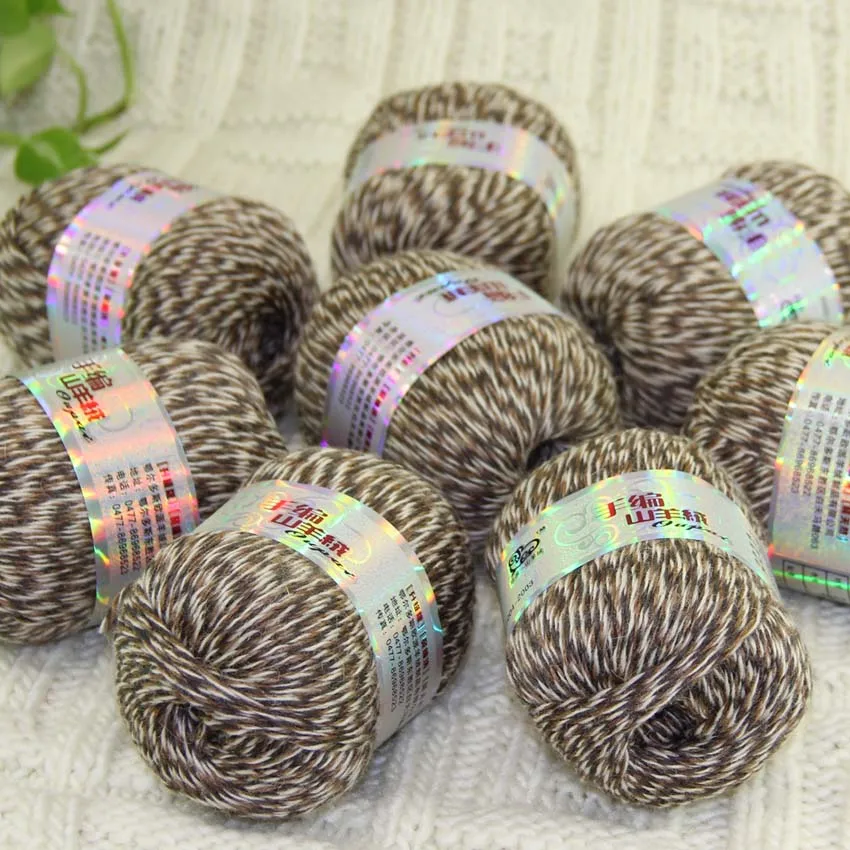 

Sale New Luxurious Soft 8Balls x 50gr Mongolian Pure Cashmere Hand Knitting Wool Crochet YarnKhaki Beige Multi 233-630-8