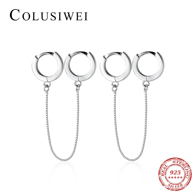 Colusiwei модные 925 стерлингового серебра геометрические Длинные кисточкой круг