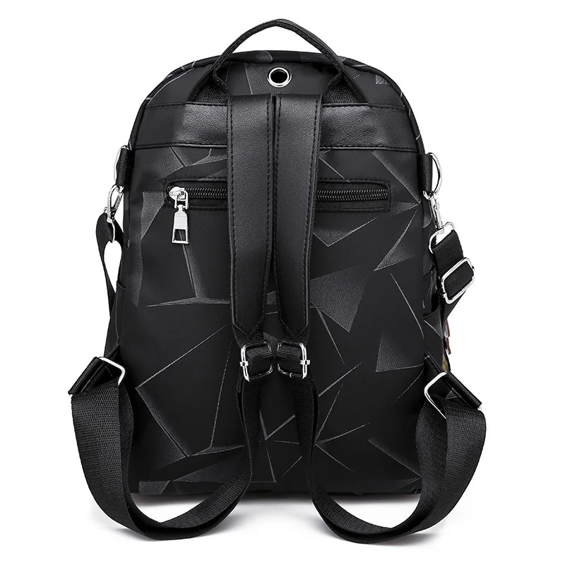 Черный геометрический водонепроницаемый Оксфорд Back Pack маленькие рюкзаки для женщин девочек подростков пакет школьной сумки женщина колледж