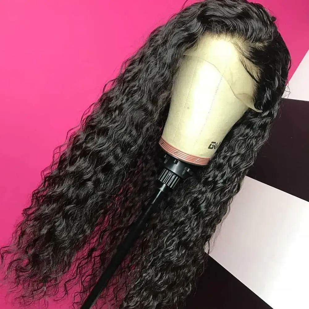 Вьющийся перуанский парик Remy 13 × 4 парики из человеческих волос на сетке спереди