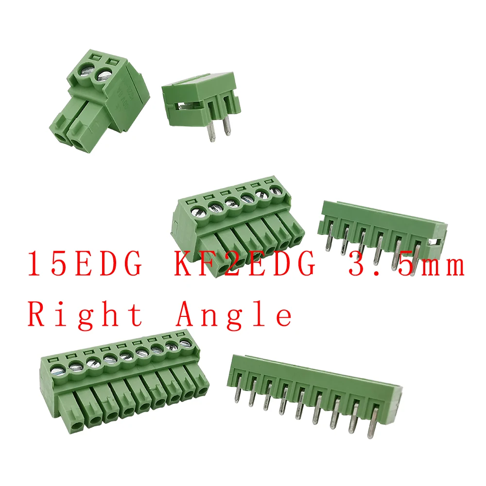5 пар KF2EDG 15EDG 3 мм 2-12 контактов прямоугольные PCB Винтовые клеммные колодки