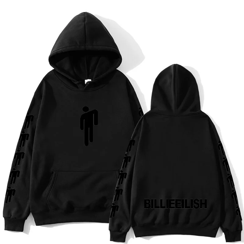 Новая горячая Billie Eilish Толстовка Мужская Черная хлопковая толстовка пара Billie Eilish Толстовка простая сохраняющая тепло Женская/Мужская толстовка одежда
