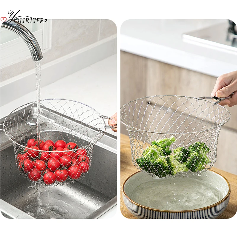 Складной сетчатый фильтр OYOURLIFE для кухни жареной еды корзины кухонные гаджеты |