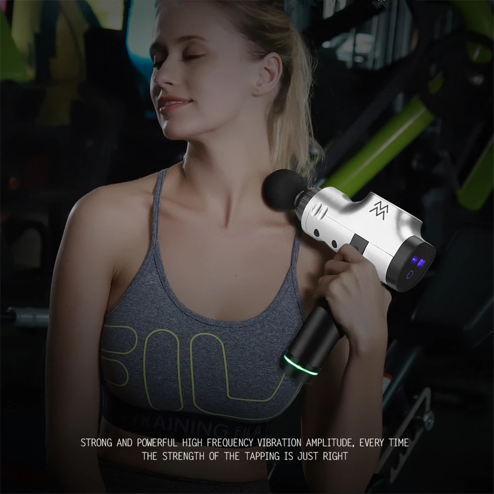 Массажный пистолет Colorfu с жк дисплеем глубокий массажер для мышц от боли в мышцах