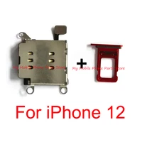 high quality new dual sim card reader socket slot flex cable daul sim card tray holder for iphone 12 iphone12 repair parts